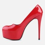 Women’s flax dress red pump