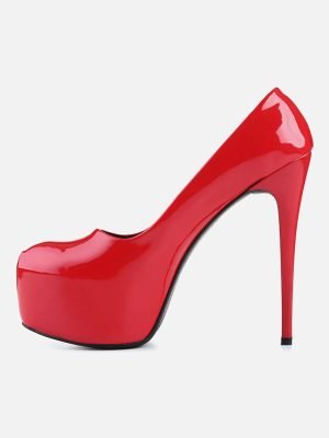 Women’s flax dress red pump