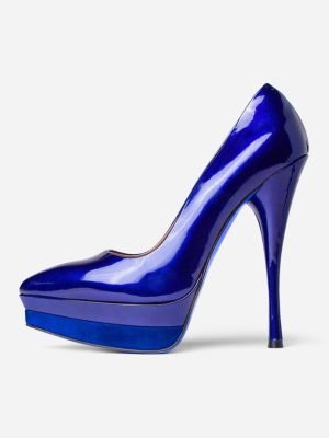 Women’s flax dress blue pump