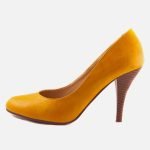 Women high heels party yellow shoes