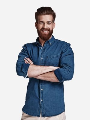 Dark blue classic long sleeves shirt